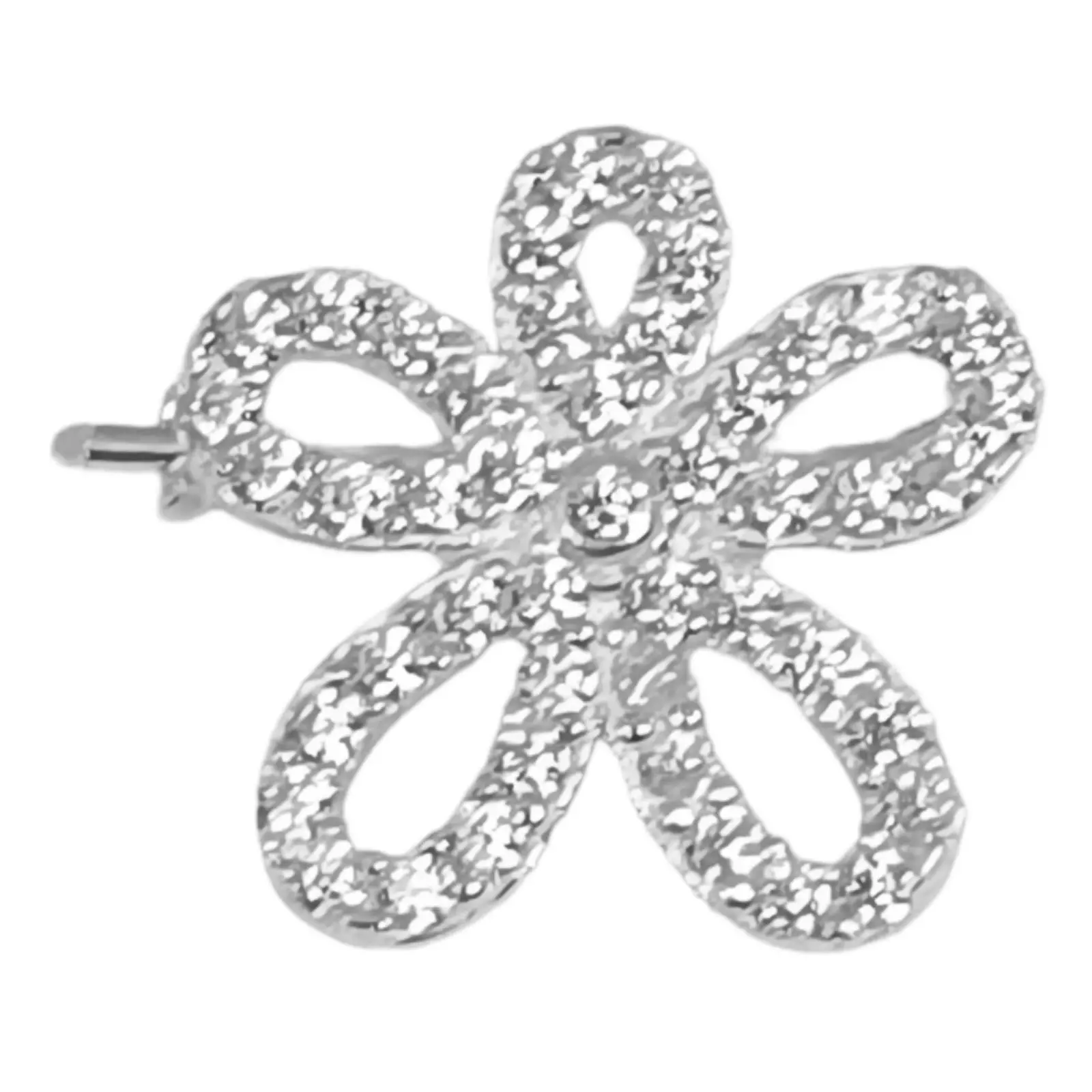 Les Trésors De Lily Broche Argent 'Flora' Blanc Argenté 16x15 Mm [S0387]