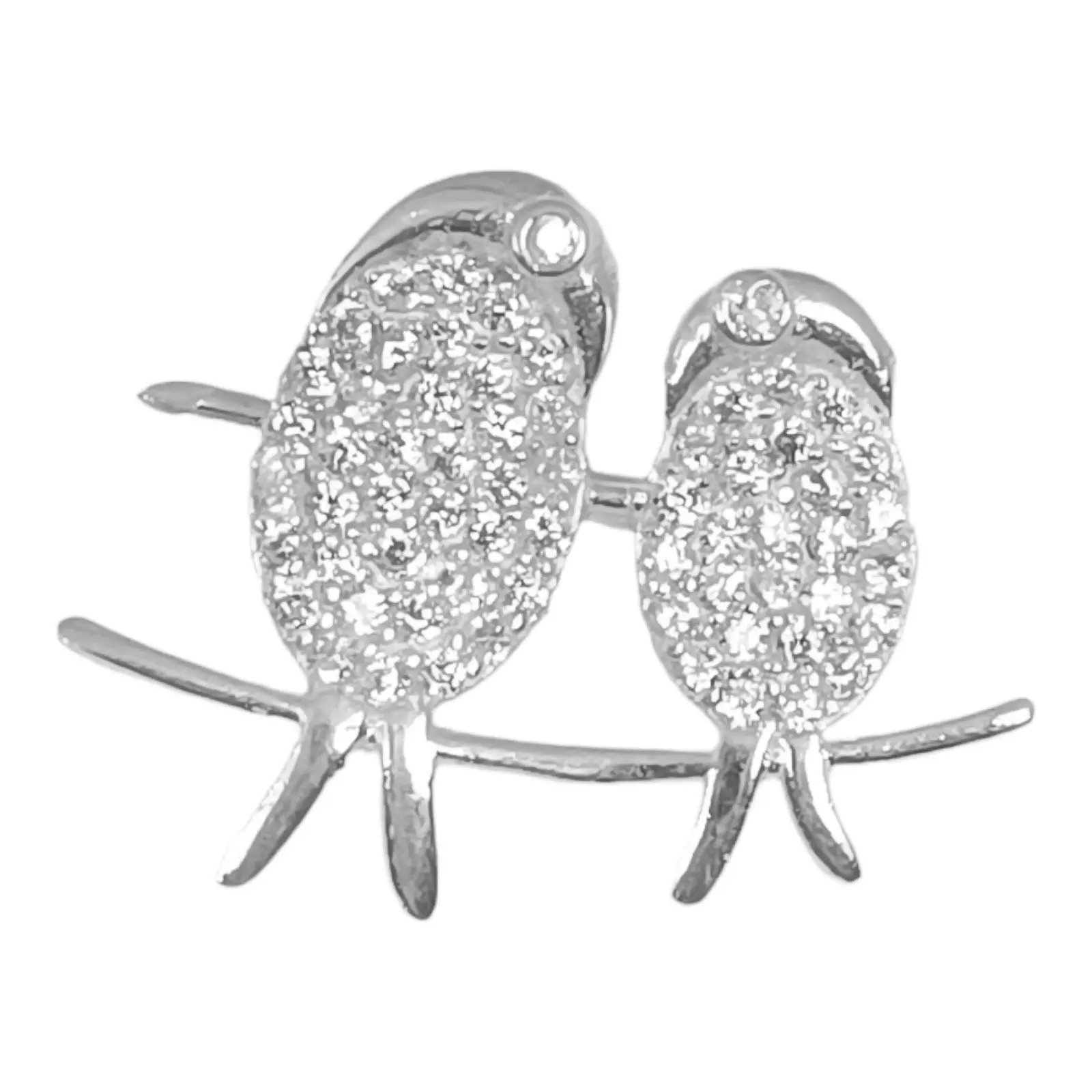 les trésors de lily Broche Argent 'Hirondelles' blanc argenté 21x17 mm [S0386]