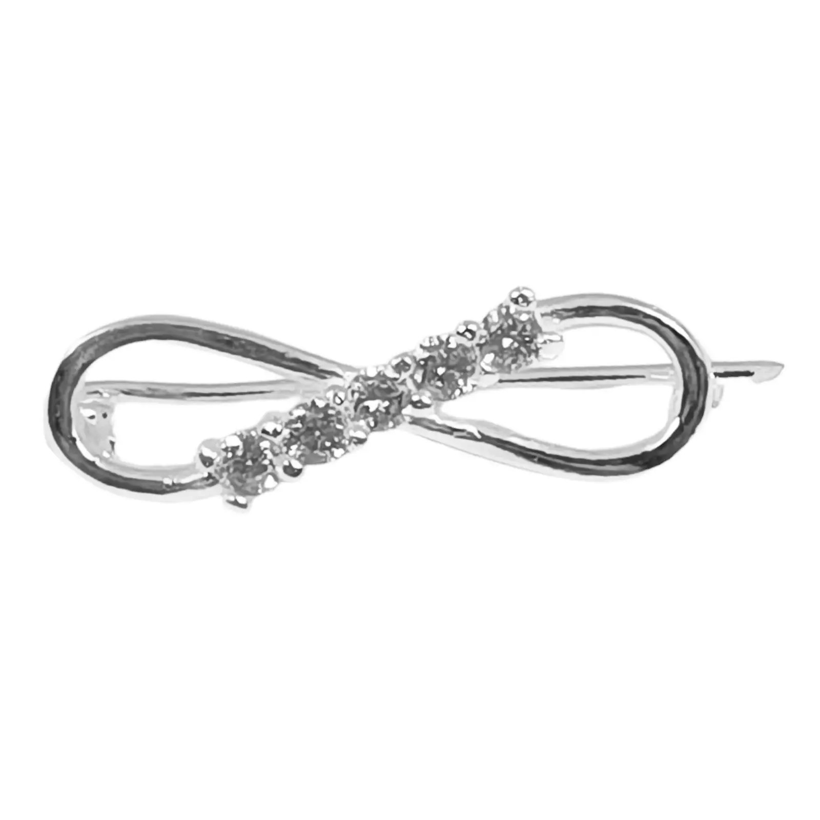Les Trésors De Lily Broche Argent 'Infini' Blanc Argenté 25x7 Mm [S0389]
