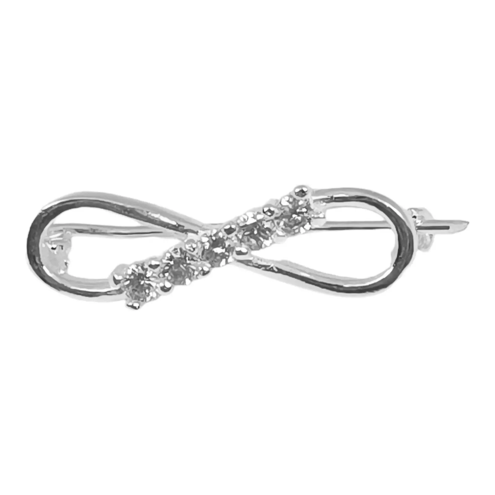 les trésors de lily Broche Argent 'Infini' blanc argenté 25x7 mm [S0389]