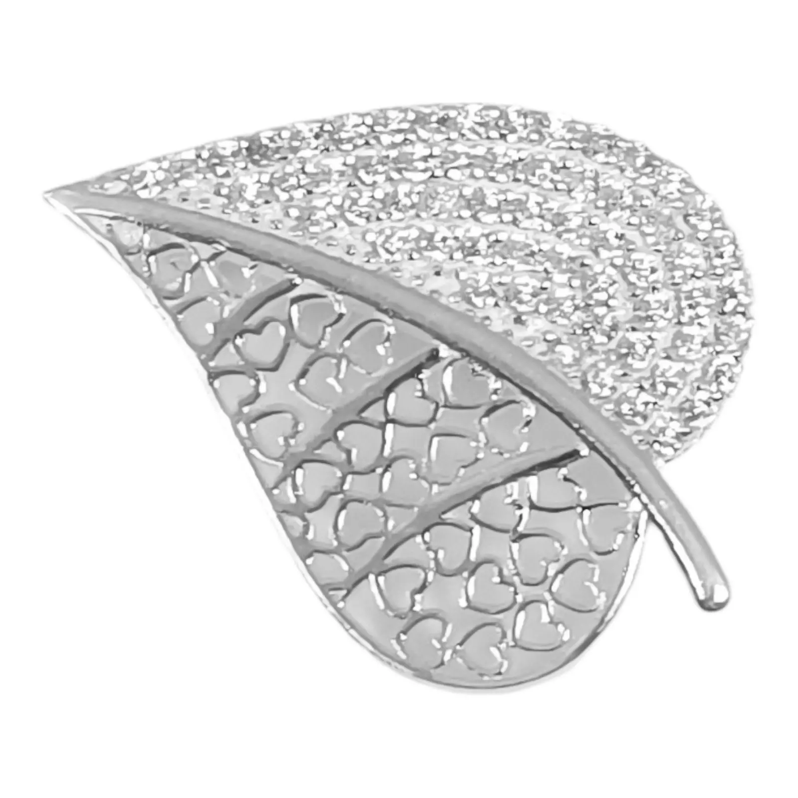 Les Trésors De Lily Broche Argent 'Love' Blanc Argenté 24x17 Mm [S0388]