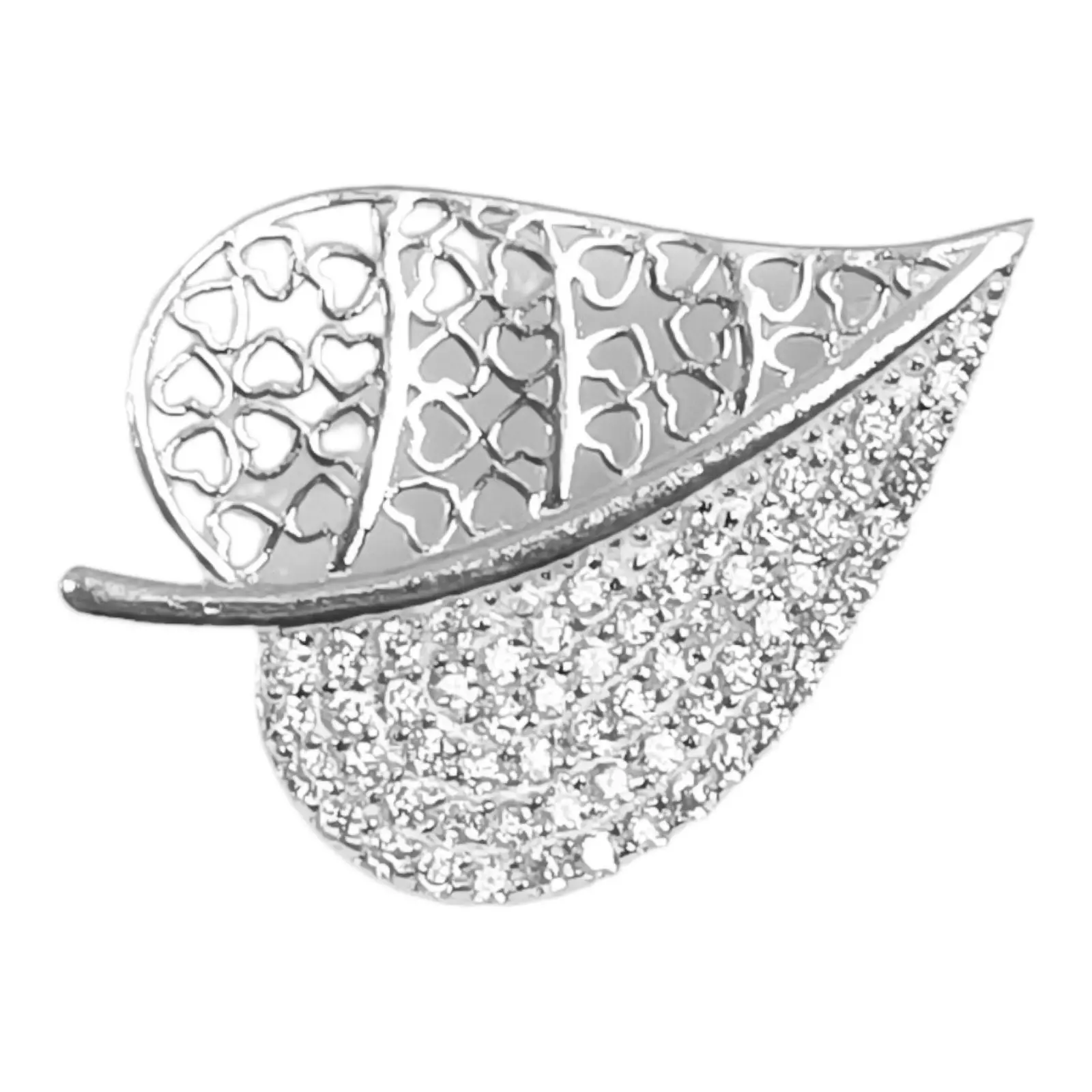 les trésors de lily Broche Argent 'Love' blanc argenté 24x17 mm [S0388]
