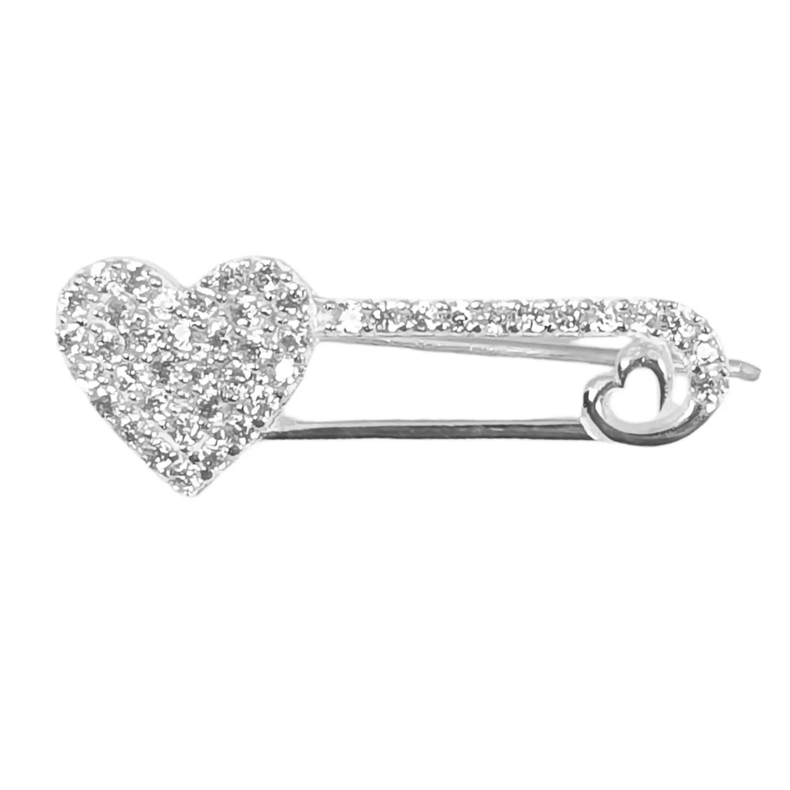 Les Trésors De Lily Broche Argent 'Love' Blanc Argenté 27x10 Mm [S0390]