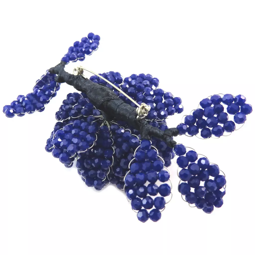 Les Trésors De Lily Broche Artisanale 'Callas' Bleu 12x6 Cm [P4415]