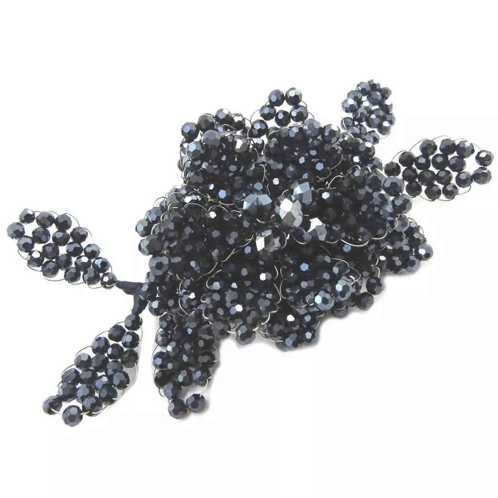 Les Trésors De Lily Broche Artisanale 'Callas' Gris 12x6 Cm [P4414]