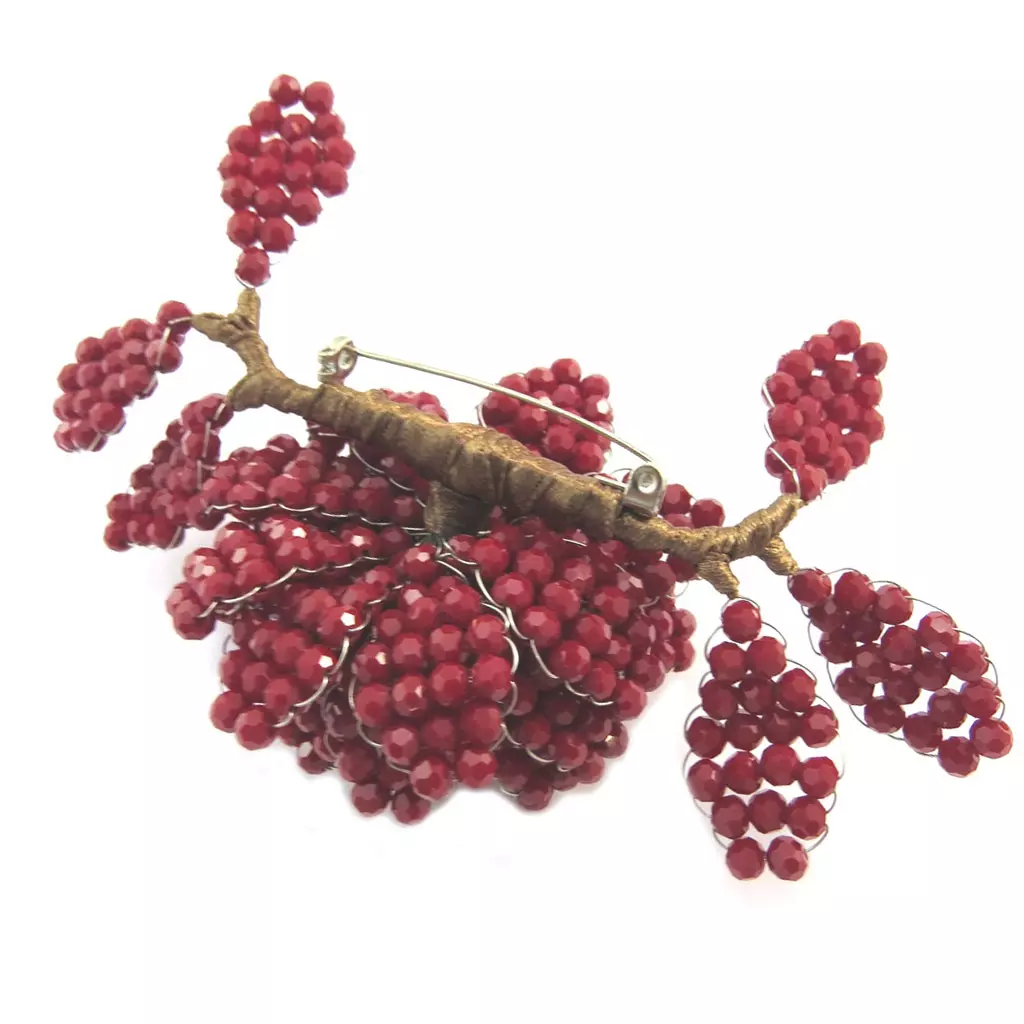 Les Trésors De Lily Broche Artisanale 'Callas' Rouge 12x6 Cm [P4416]