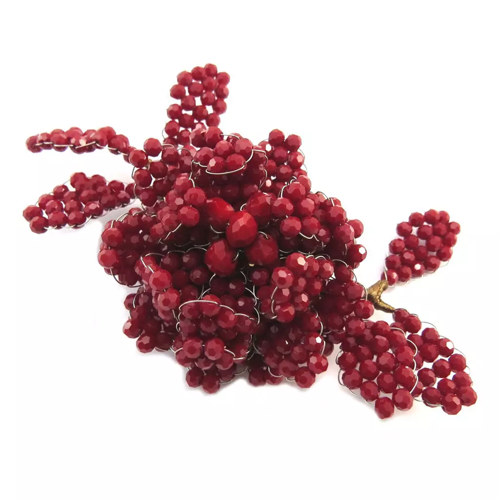 les trésors de lily Broche artisanale 'Callas' rouge 12x6 cm [P4416]