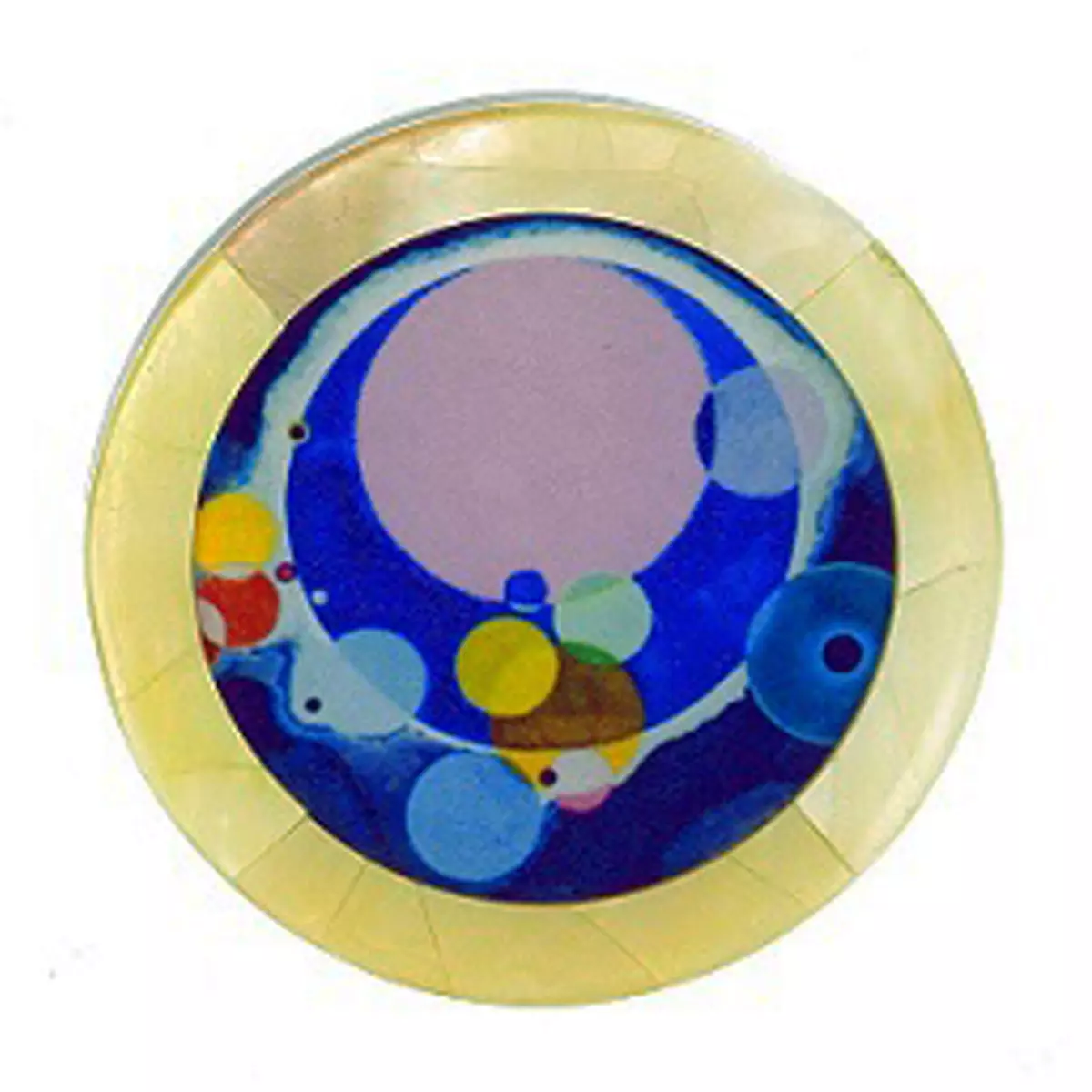 Les Trésors De Lily Broche Artisanale 'Mistinguette' Bleu 50 Mm [R4257]