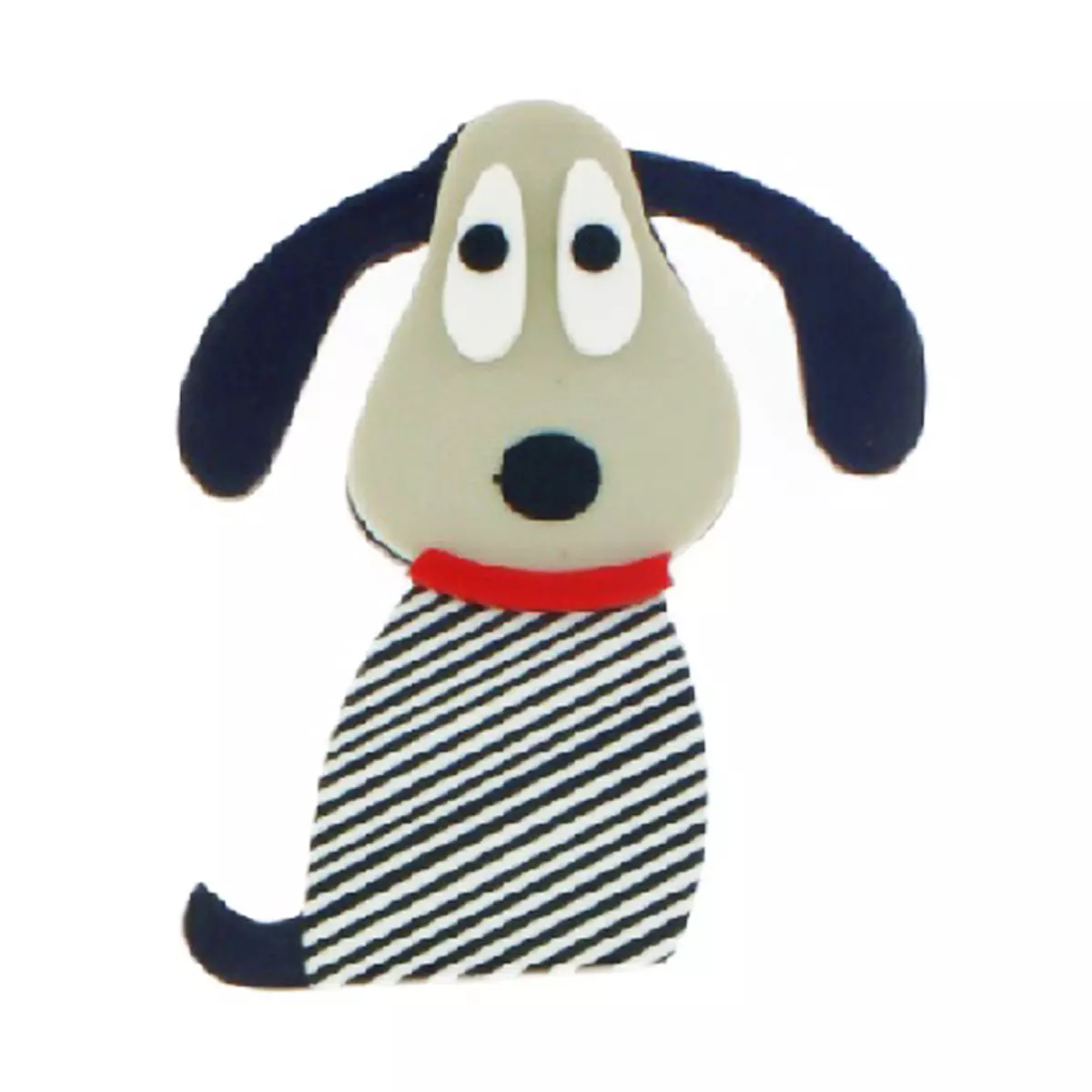 les trésors de lily Broche artisanale 'Mistinguette' gris noir (chien) 85x75 mm [R4259]