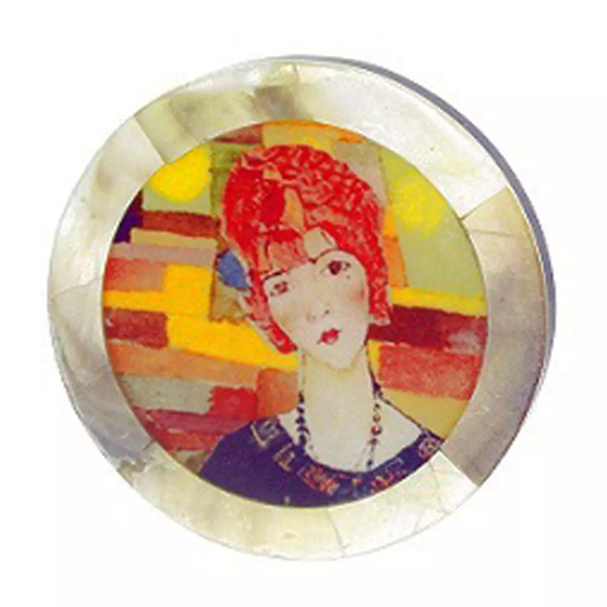 Les Trésors De Lily Broche Artisanale 'Mistinguette' Rouge Multicolore 50 Mm [R4258]