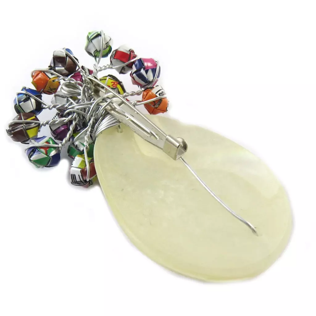 Les Trésors De Lily Broche Artisanale 'New Life' Nacre Multicolore (fait Main) [N9545]