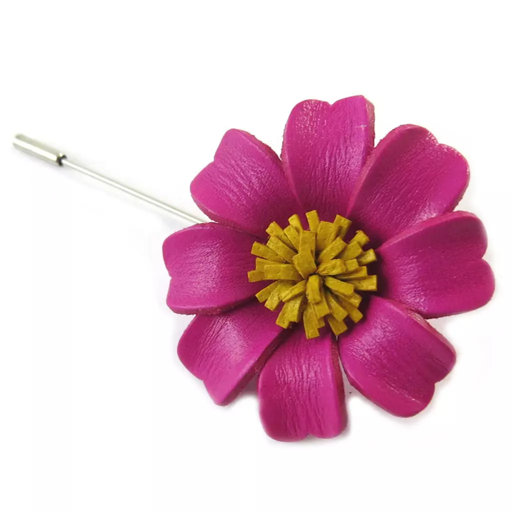 les trésors de lily Broche artisanale 'New Life' rose (fait main) [N9546]