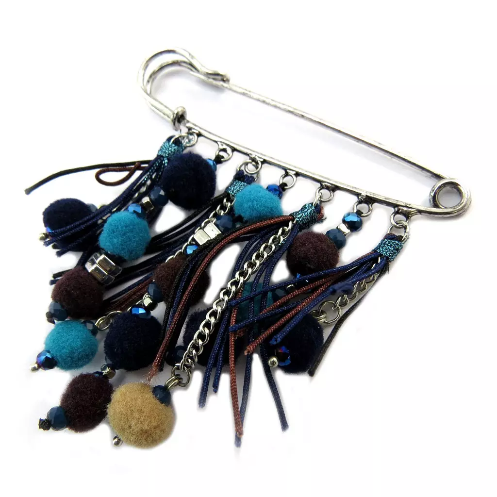 les trésors de lily Broche Créateur 'Altaï' bleu [P3679]