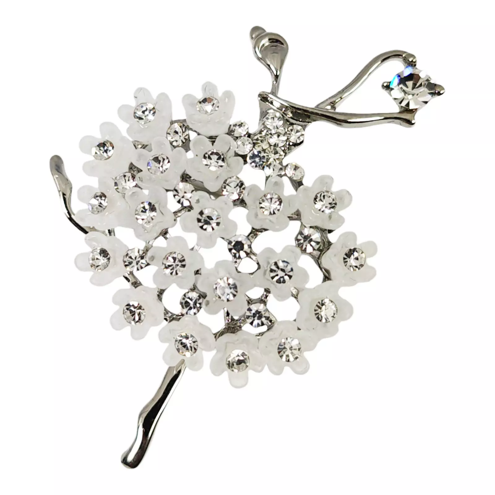les trésors de lily Broche Créateur 'Ballerine' blanc argenté 55x35 mm [S1347]