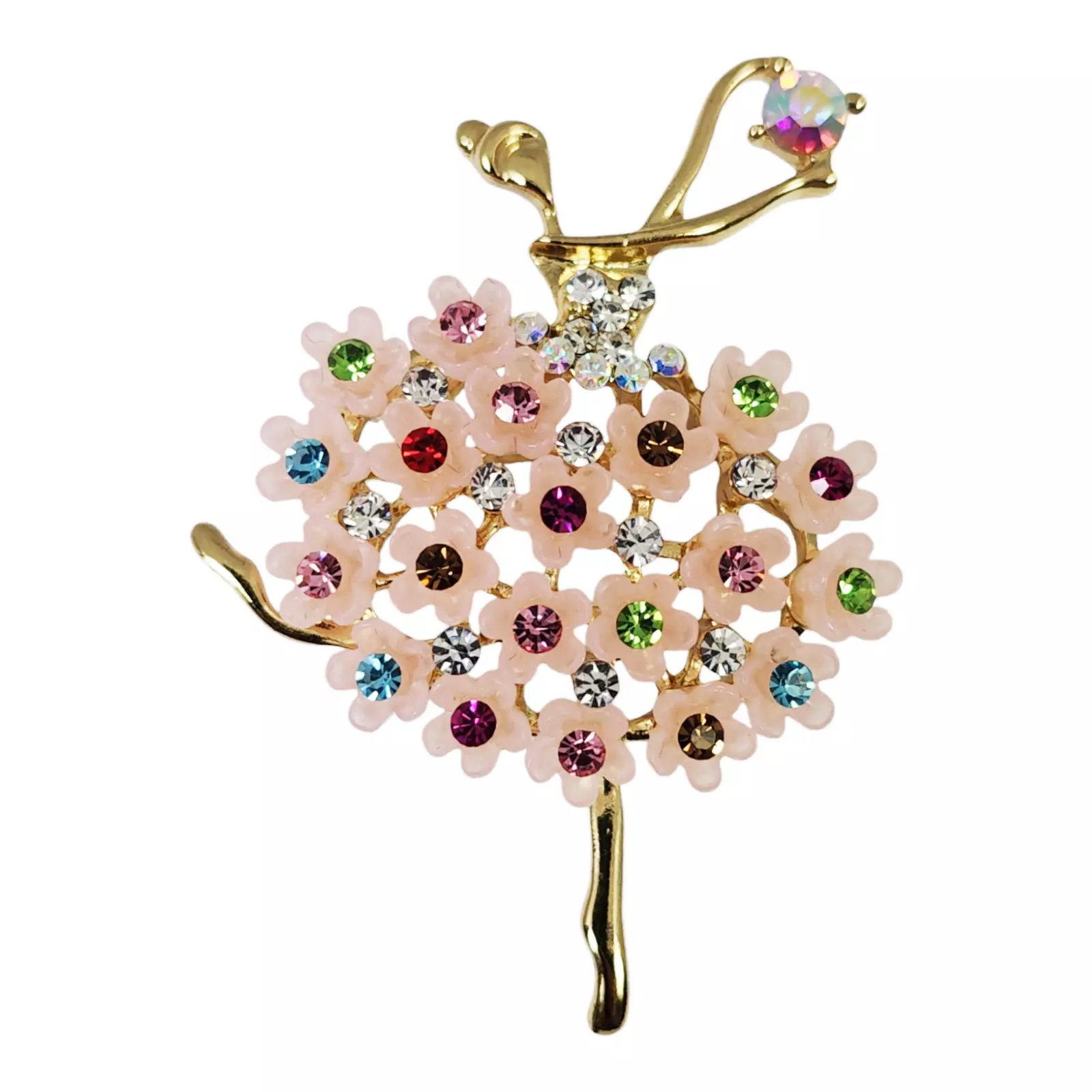 Les Trésors De Lily Broche Créateur 'Ballerine' Rose Doré 55x35 Mm [S1346]