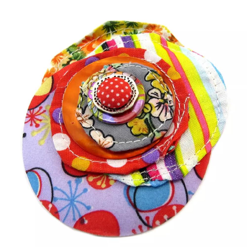 les trésors de lily Broche Créateur 'Capucines' multicolore [P3686]