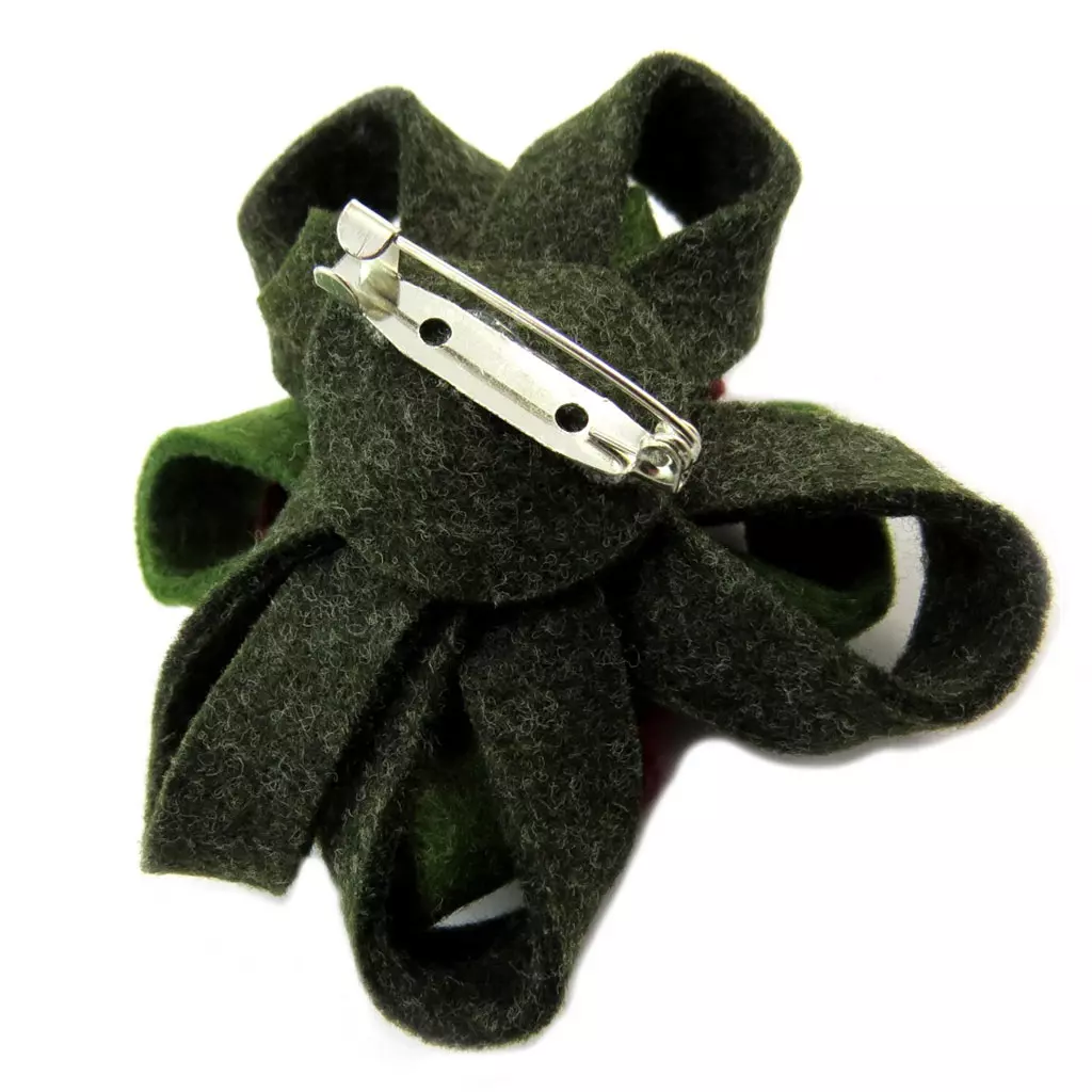 Les Trésors De Lily Broche Créateur 'Capucines' Vert Bordeaux [P3687]