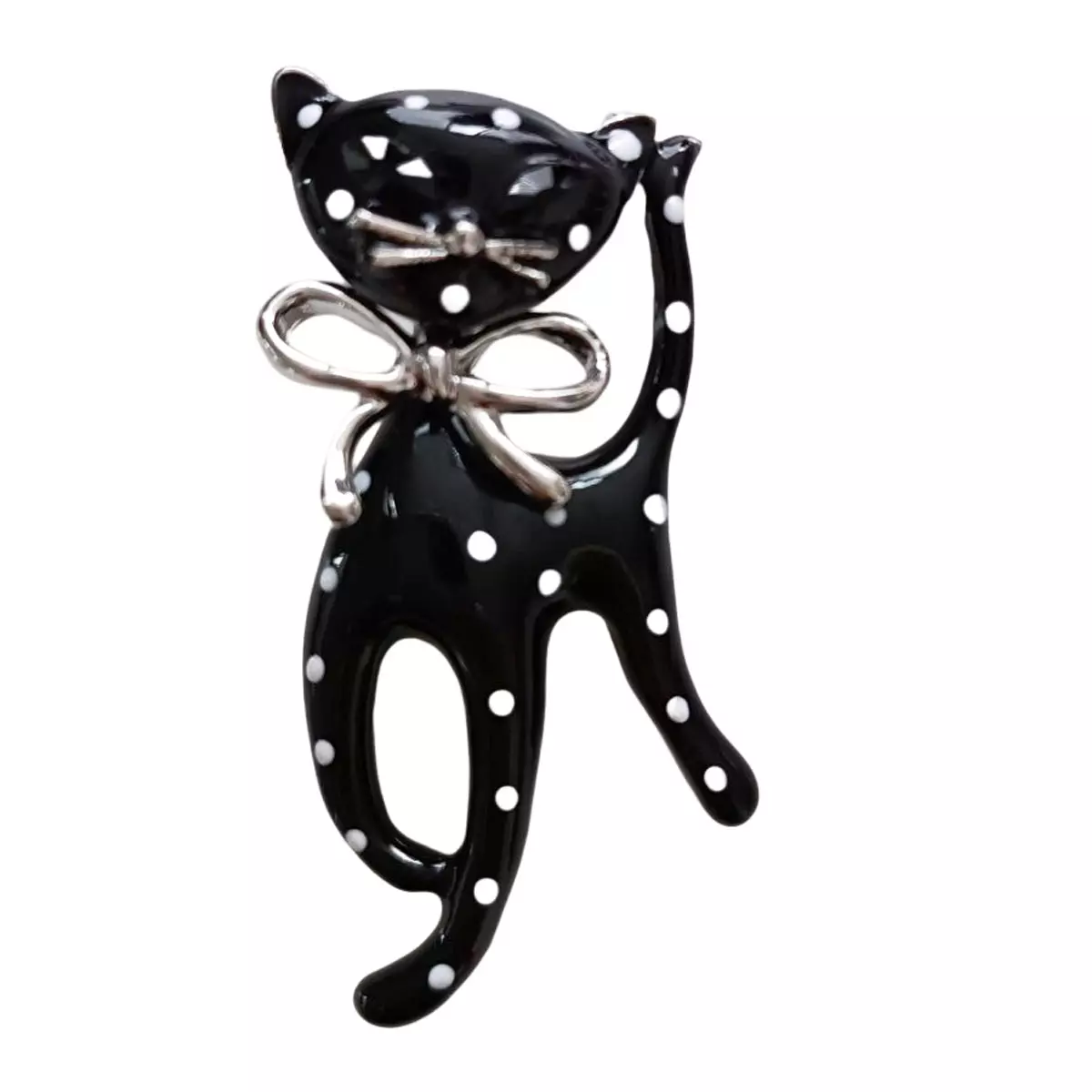 les trésors de lily Broche Créateur 'Chat' noir 55x25 mm [R8505]