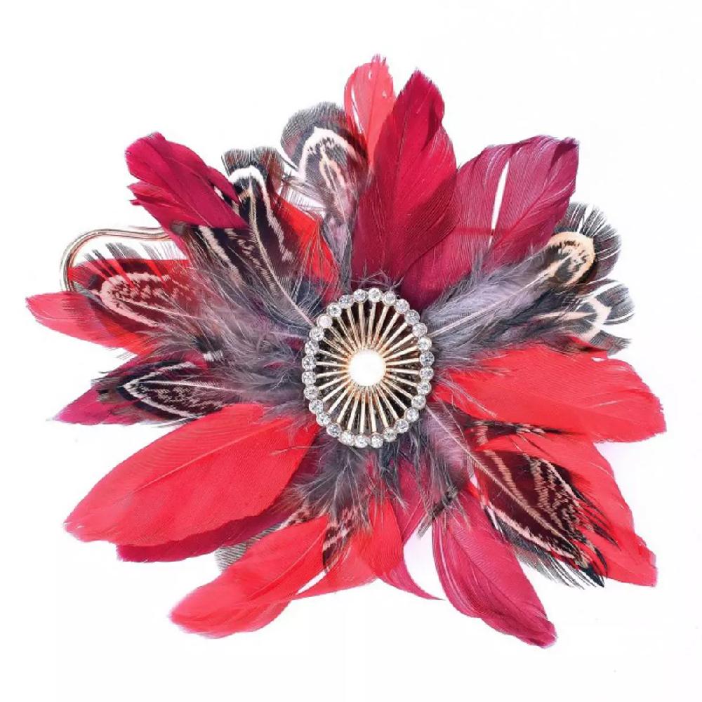 les trésors de lily Broche Créateur 'Cheyennes' rouge doré 10x10 cm [Q5773]