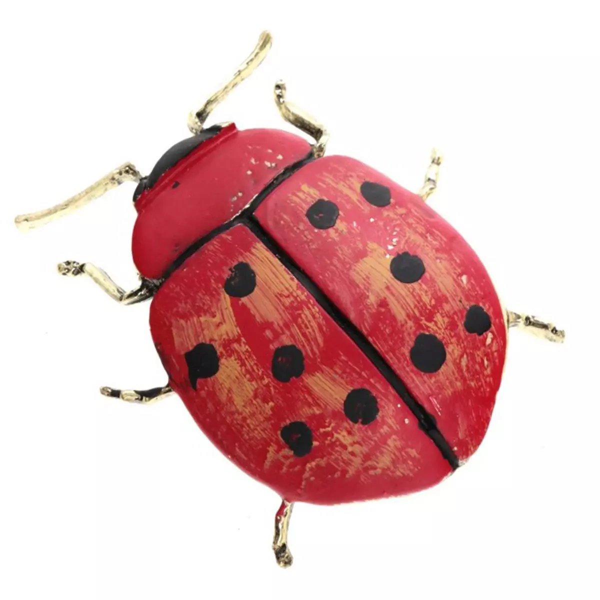 les trésors de lily Broche Créateur 'Coccinelle' rouge doré 45x45 mm [Q5769]