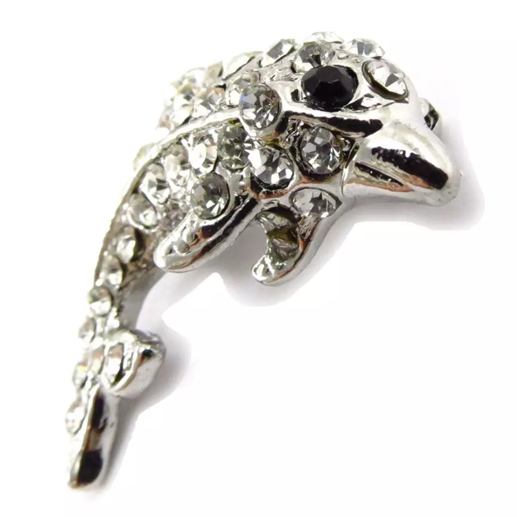 Les Trésors De Lily Broche Créateur 'Dauphin' Blanc [J6835]