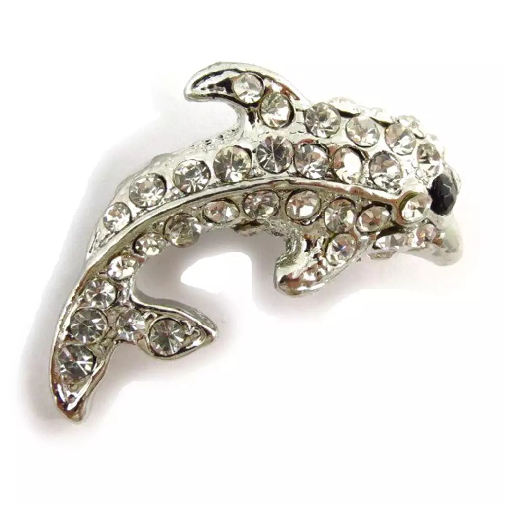 Les Trésors De Lily Broche Créateur 'Dauphin' Blanc [J6835]