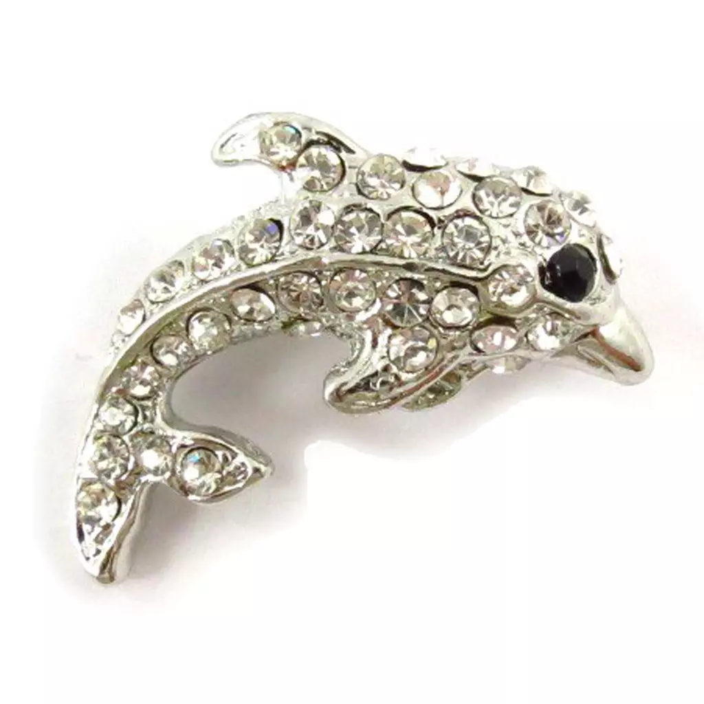 Les Trésors De Lily Broche Créateur 'Dauphin' Blanc [J6835]