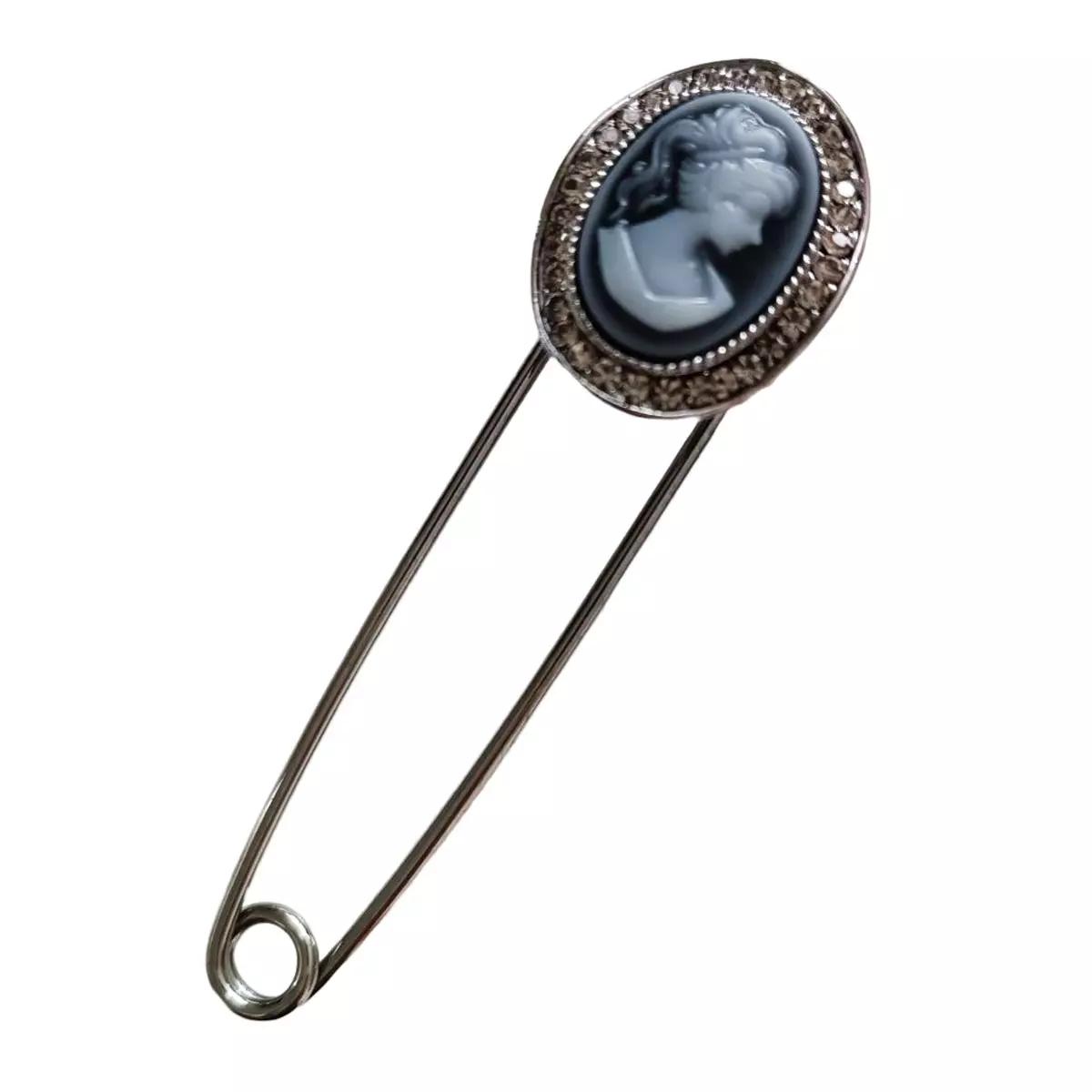 les trésors de lily Broche créateur 'Divine Camée' gris 7 cm 25x20 mm [R8501]