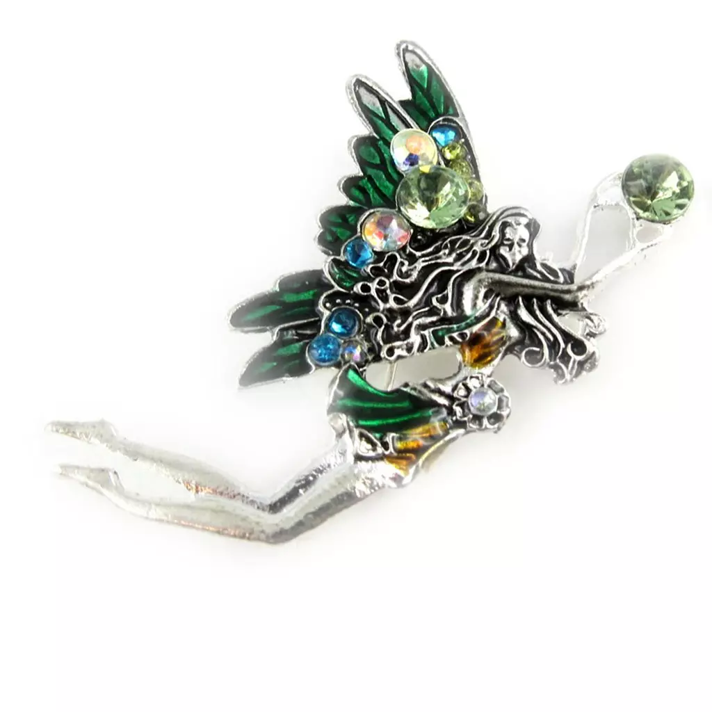 les trésors de lily Broche créateur 'Fairy Dreams' vert [K9765]