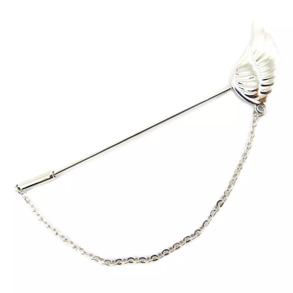 les trésors de lily Broche Créateur 'Les Ailes d'Ange' argenté 75 mm 25x10 mm [P8119]