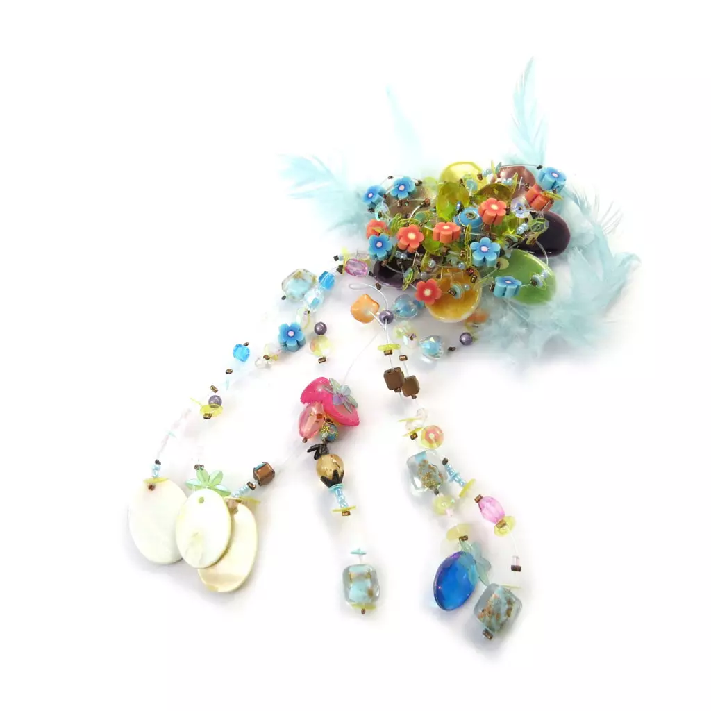 Les Trésors De Lily Broche Créateur 'Les Romantiques' Bleu Turquoise [C8155]
