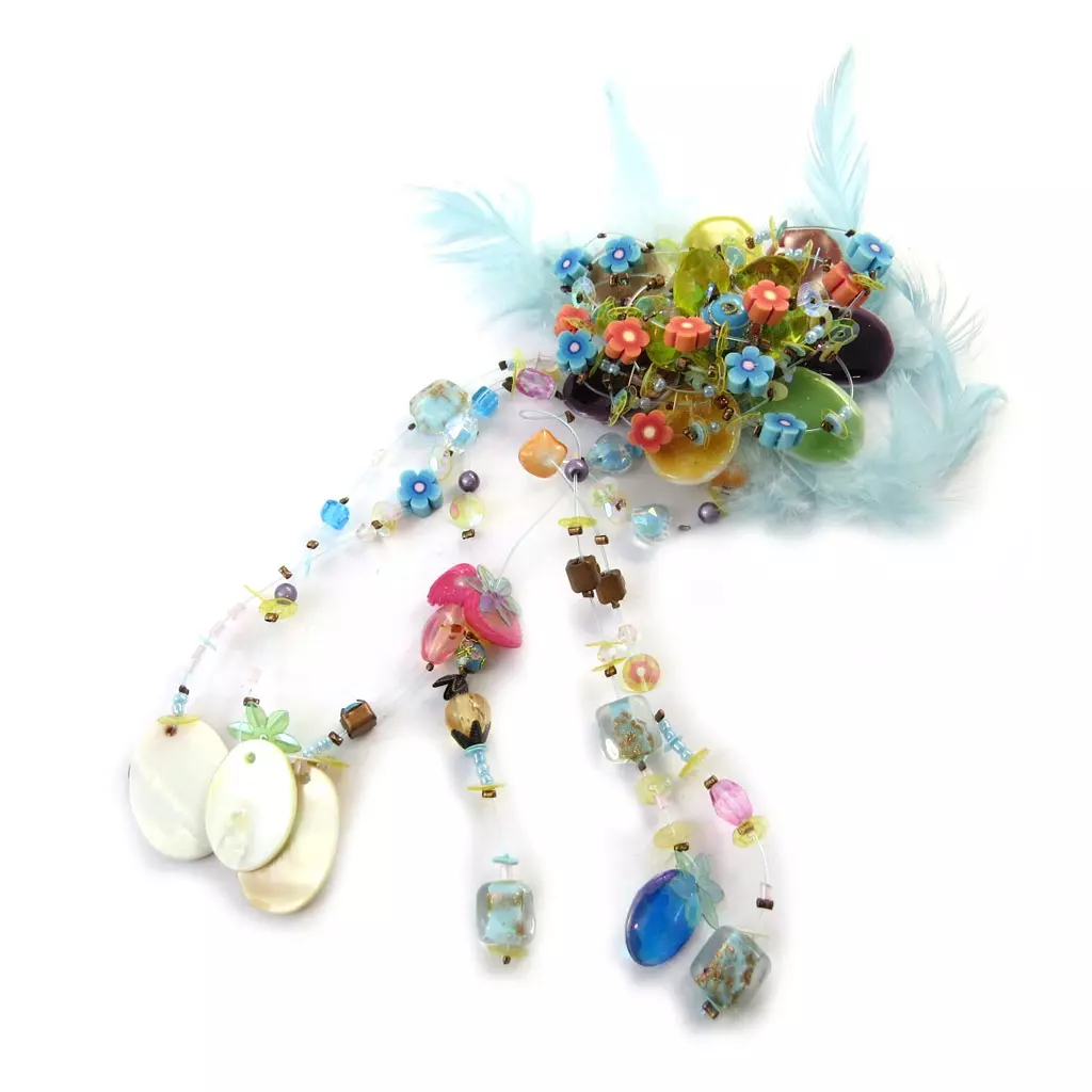 Les Trésors De Lily Broche Créateur 'Les Romantiques' Bleu Turquoise [C8155]