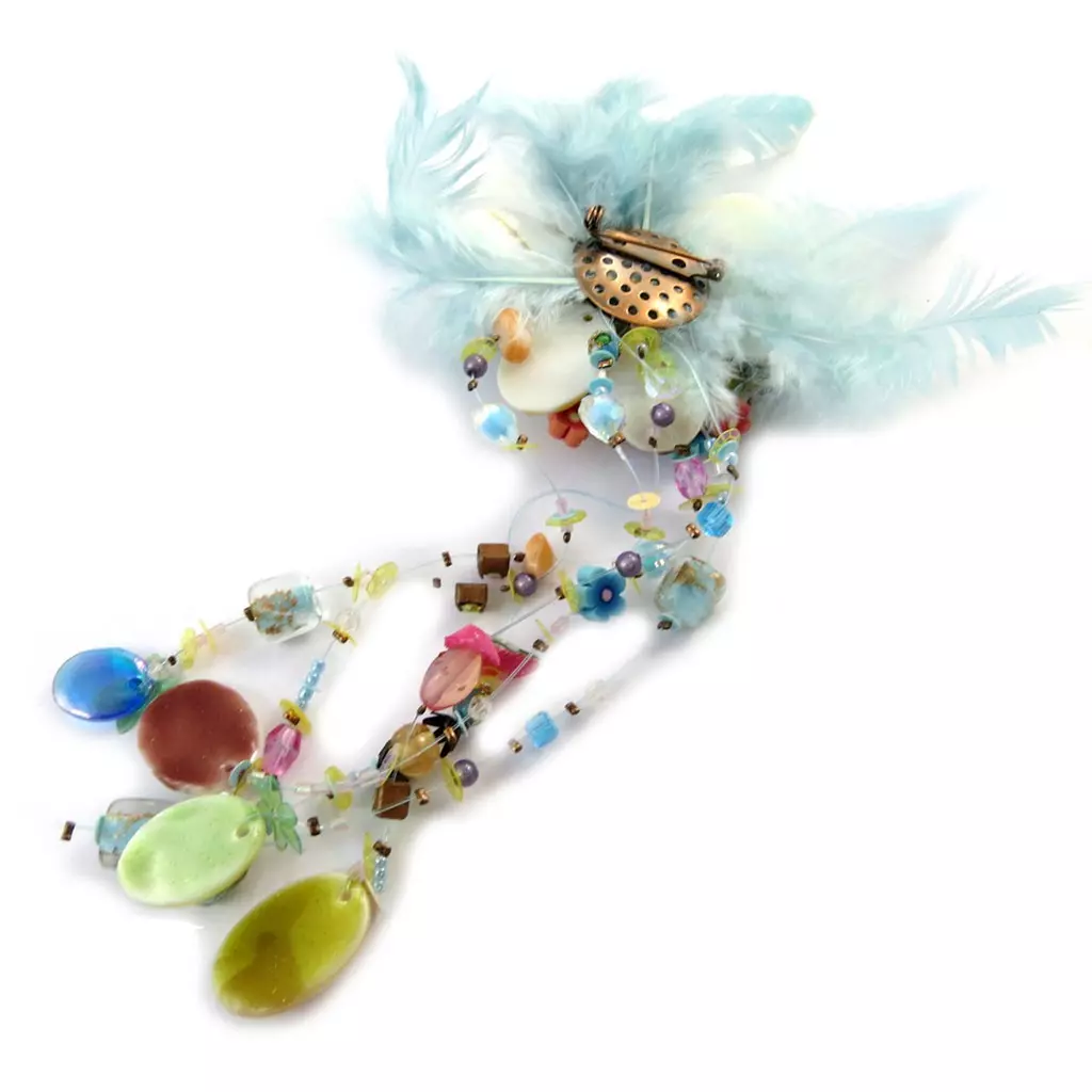 Les Trésors De Lily Broche Créateur 'Les Romantiques' Bleu Turquoise [C8155]
