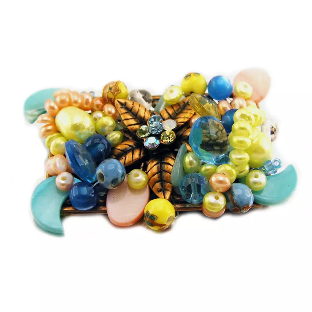 Les Trésors De Lily Broche Créateur 'Les Romantiques' Bleu Vert [C8142]
