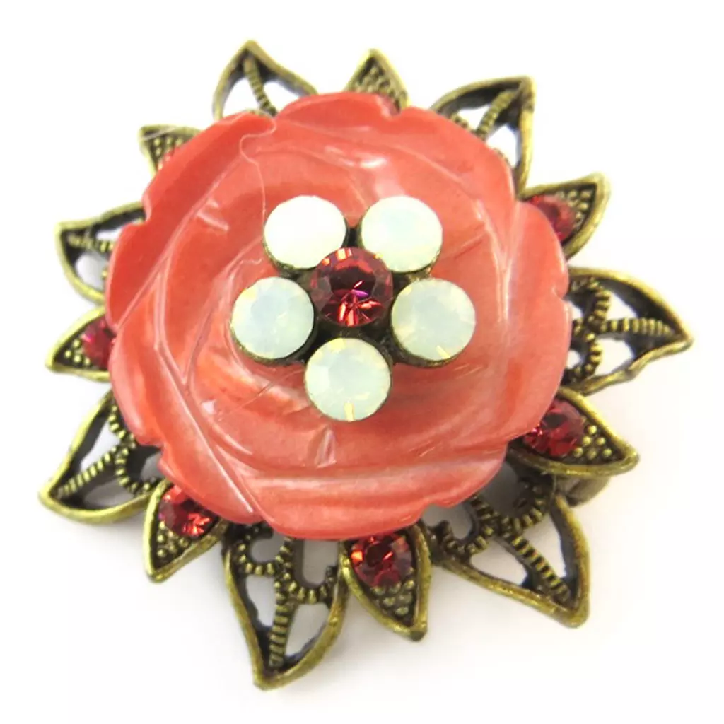 Les Trésors De Lily Broche Créateur 'Les Romantiques' Rouge [C8230]