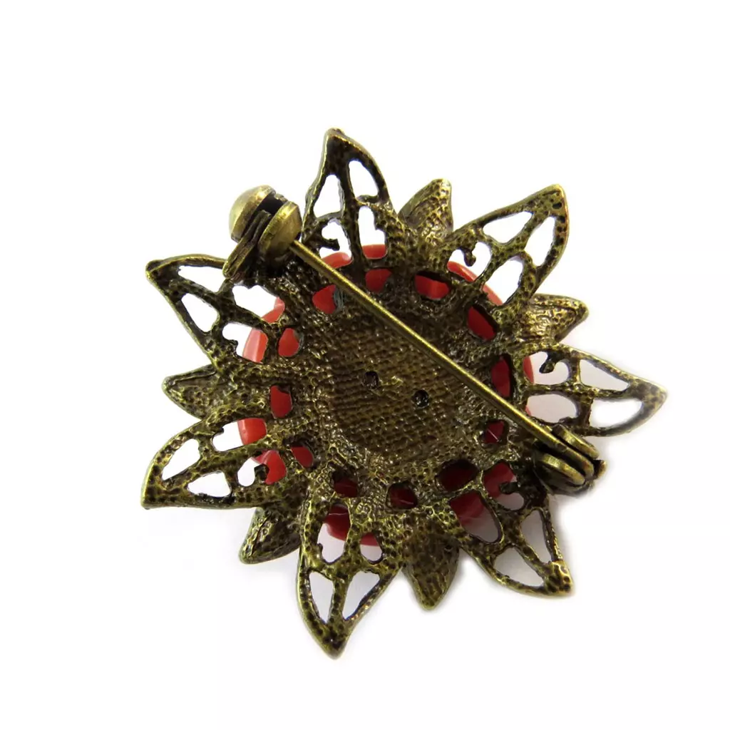 Les Trésors De Lily Broche Créateur 'Les Romantiques' Rouge [C8230]