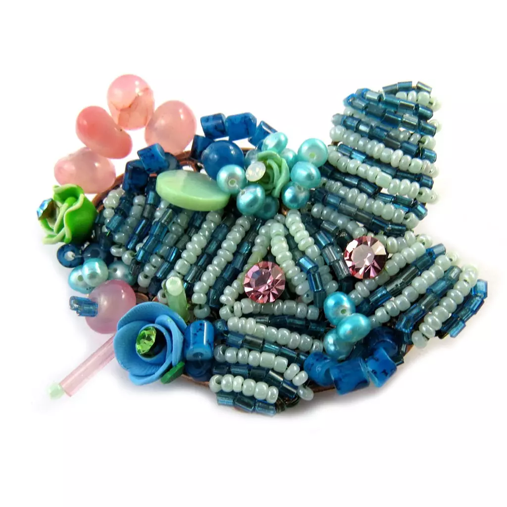 Les Trésors De Lily Broche Créateur 'Les Romantiques' Turquoise [C8090]