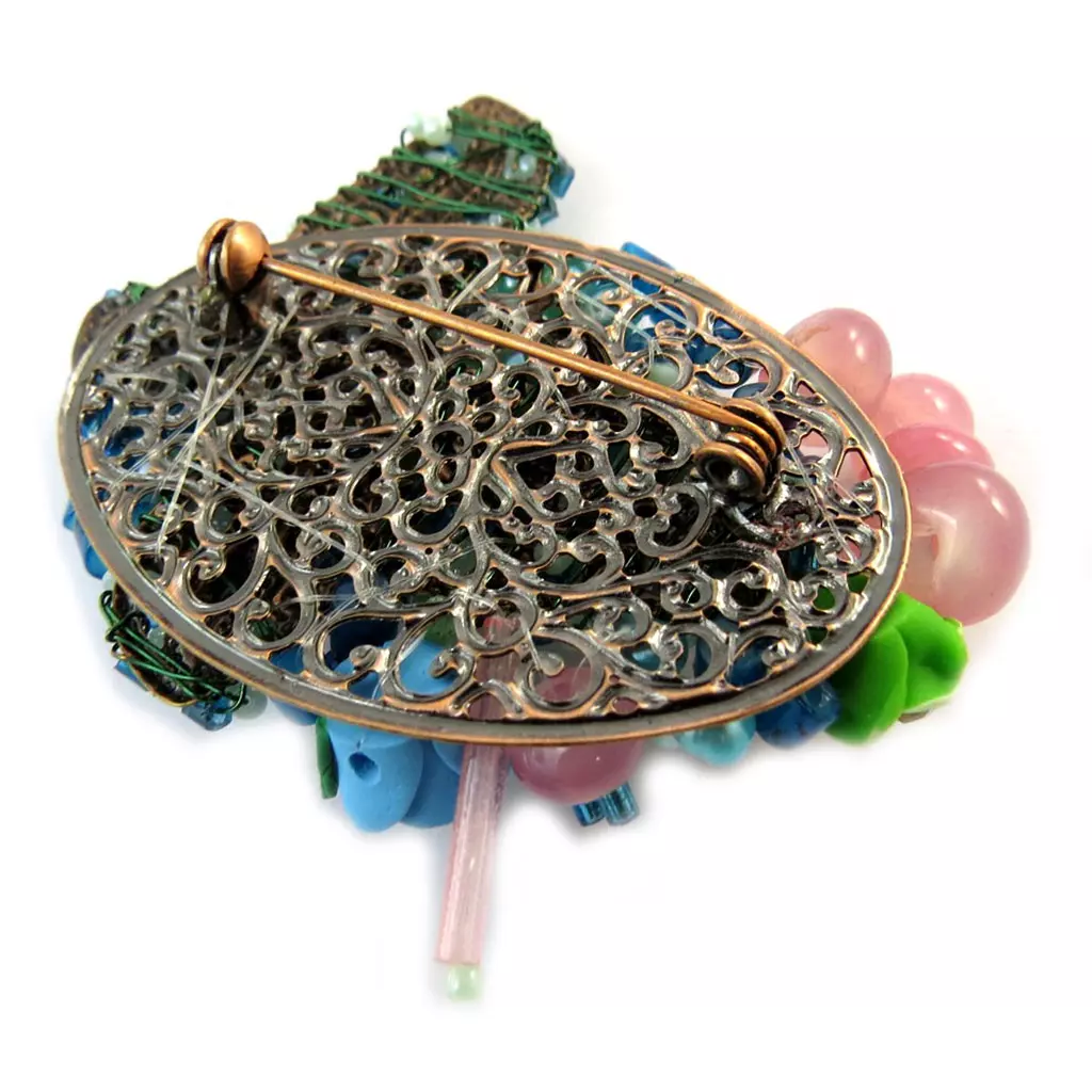 Les Trésors De Lily Broche Créateur 'Les Romantiques' Turquoise [C8090]