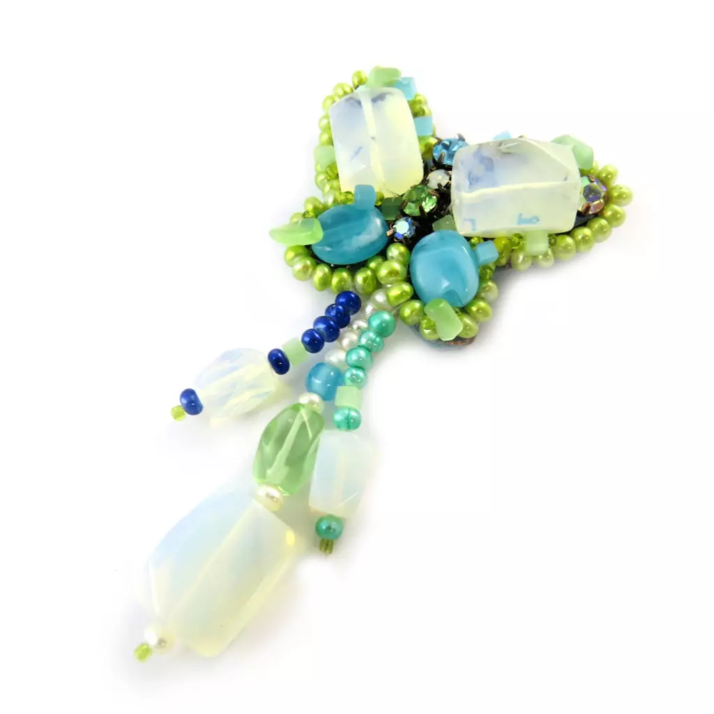 Les Trésors De Lily Broche Créateur 'Les Romantiques' Turquoise Vert [C8163]