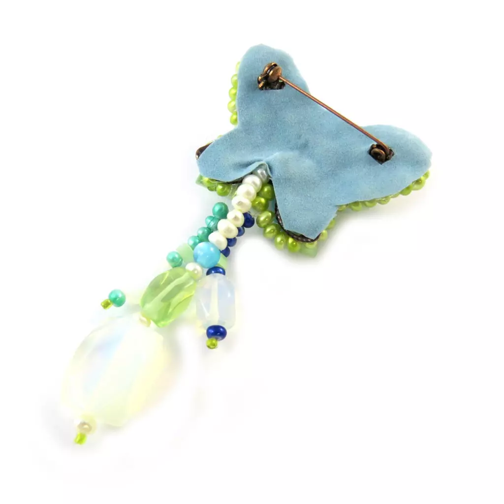 Les Trésors De Lily Broche Créateur 'Les Romantiques' Turquoise Vert [C8163]
