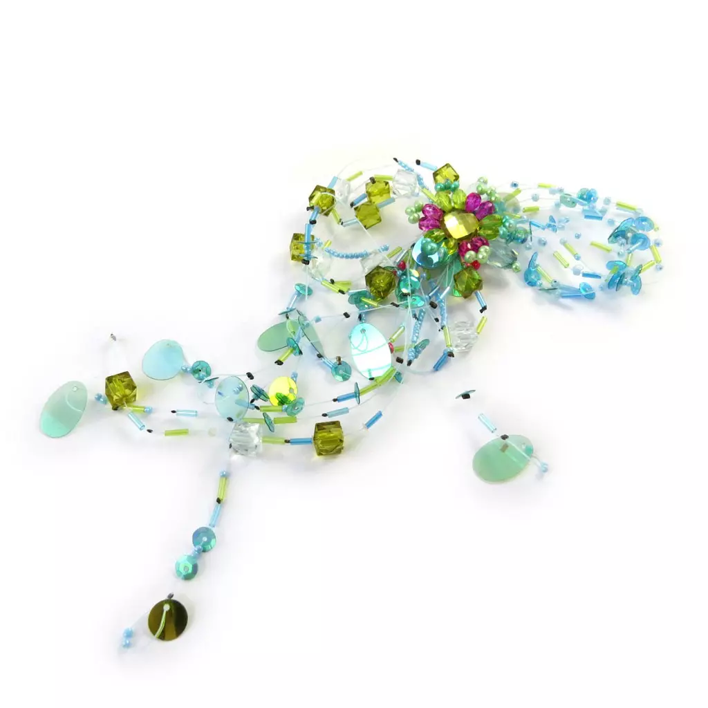 Les Trésors De Lily Broche Créateur 'Les Romantiques' Turquoise Vert [C8213]