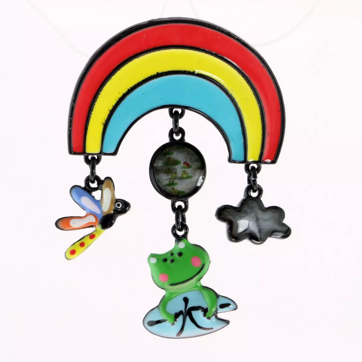les trésors de lily Broche créateur 'Lilipoupettes' (arc en ciel) multicolore 65x45 mm [R6217]