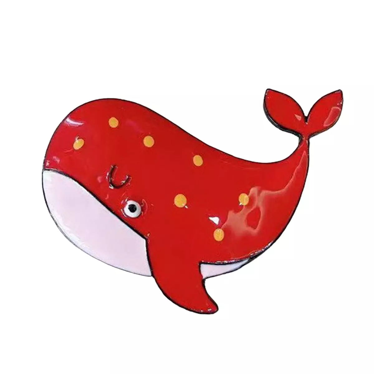les trésors de lily Broche créateur 'Lilipoupettes' (baleine) rouge 55x50 mm [R6124]