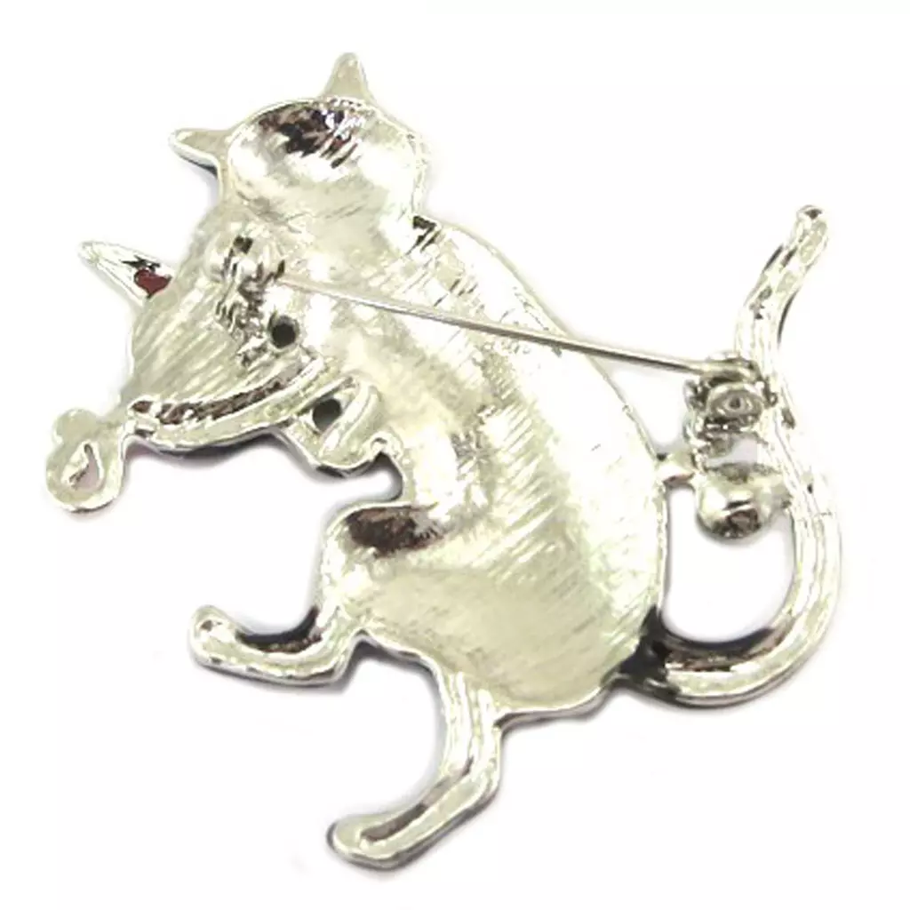 Les Trésors De Lily Broche Créateur 'Lilipoupettes' (chat Violoniste) Gris Rouge 45x45 Mm [P7458]