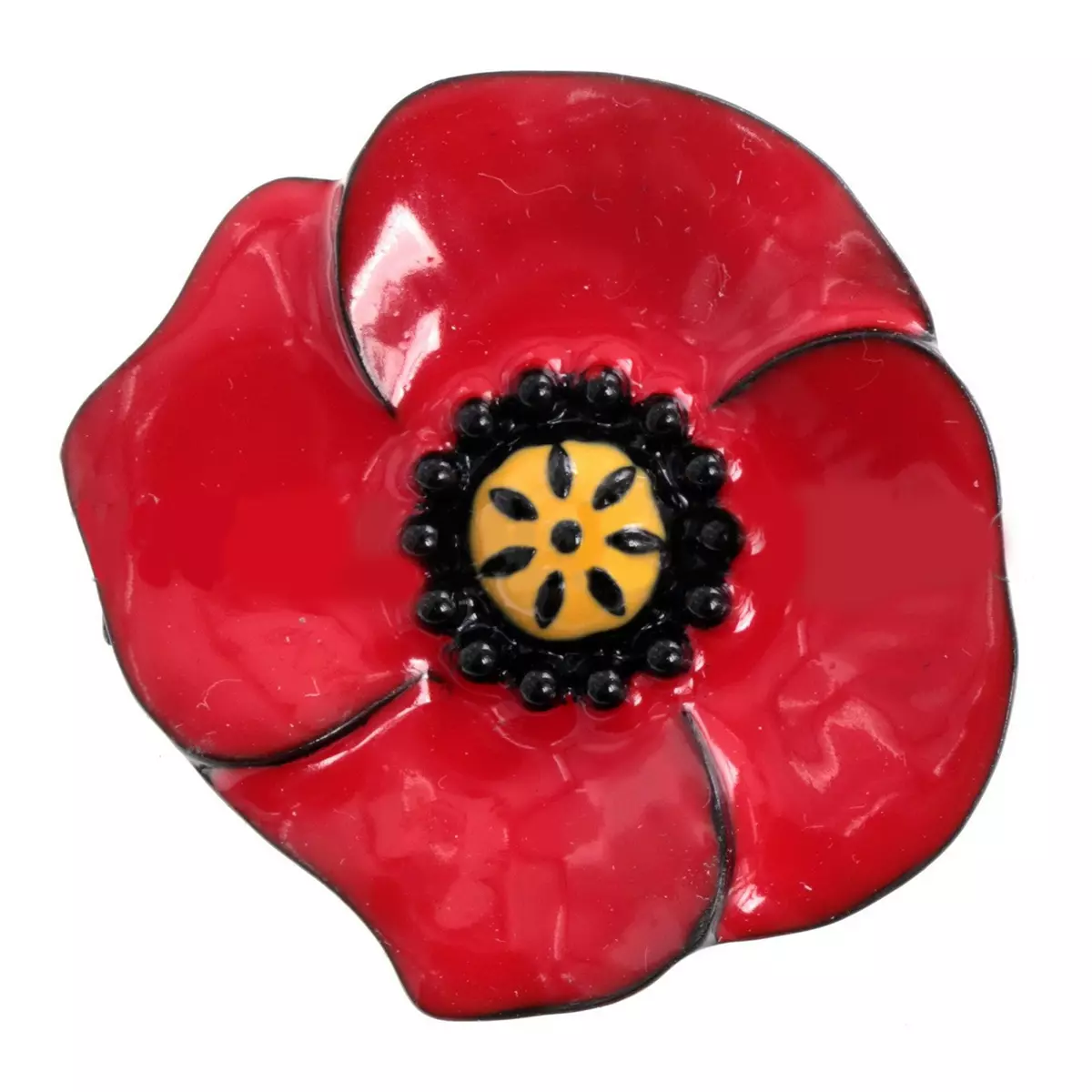 les trésors de lily Broche créateur 'Lilipoupettes' (coquelicot) rouge noir 40 mm [R6070]