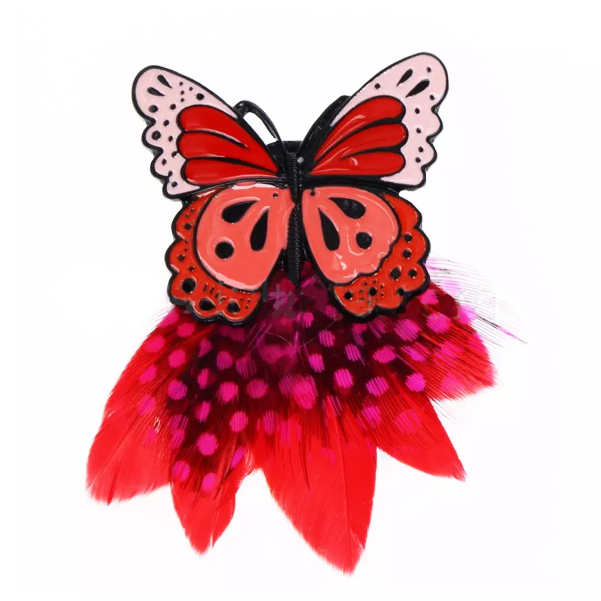 les trésors de lily Broche créateur 'Lilipoupettes' (papillon) rouge rose 60x45 mm [R6079]