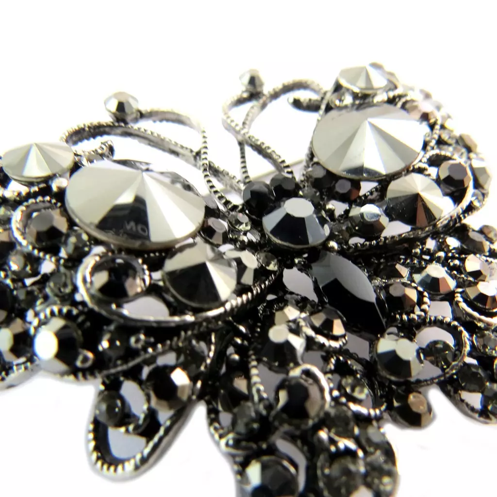 Les Trésors De Lily Broche Créateur 'Papillon' Gris 60x50 Mm [P8468]