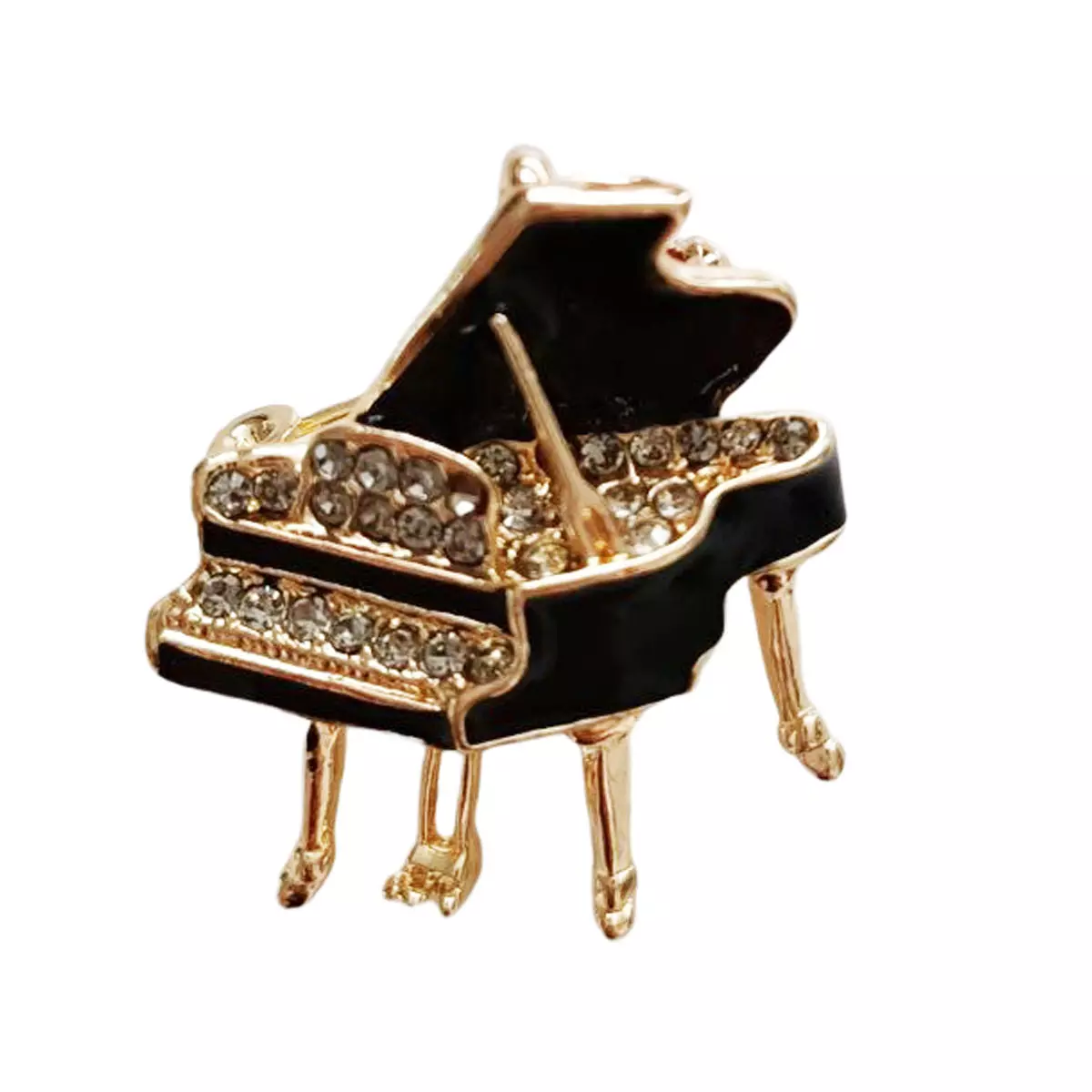 les trésors de lily Broche Créateur 'Piano à Queue' ambre argenté 30x30 mm [R8529]