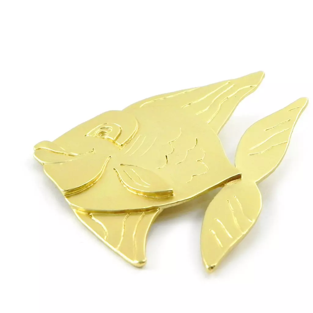 les trésors de lily Broche Créateur 'Poisson' doré [I5443]