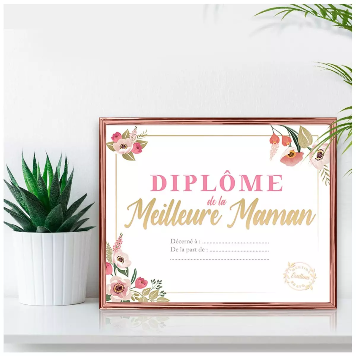 Les Trésors De Lily Cadre Diplôme De La 'Meilleure Maman' Multicolore 25x20 Cm [A3442]